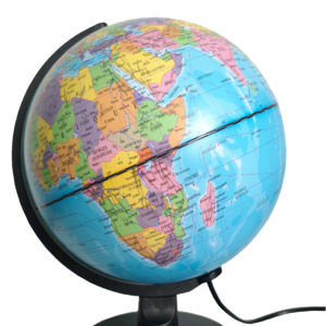 10 Inch 25cm Light Up Political World Globe | LED Illuminated Desktop Globe with Multilingual Map for Kids Education & Home Decor
