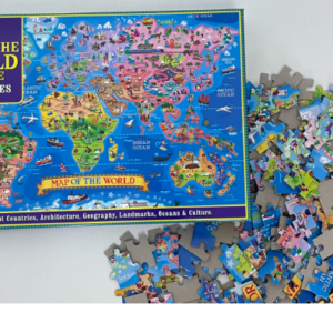 200Pcs English World Map Jigsaw Puzzle | Educational Geography Learning Paper Puzzle For Kids Age 8+